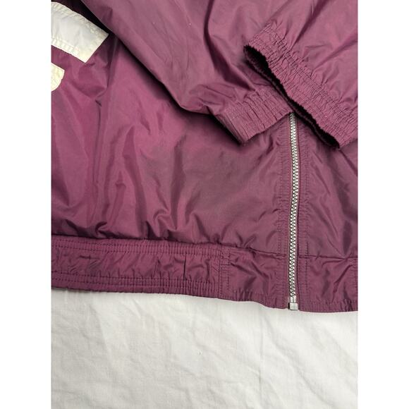 Vintage Adidas  windbreaker jacket 3 Stripes  Full Zipper Mens Size XL Purple - Picture 10 of 16